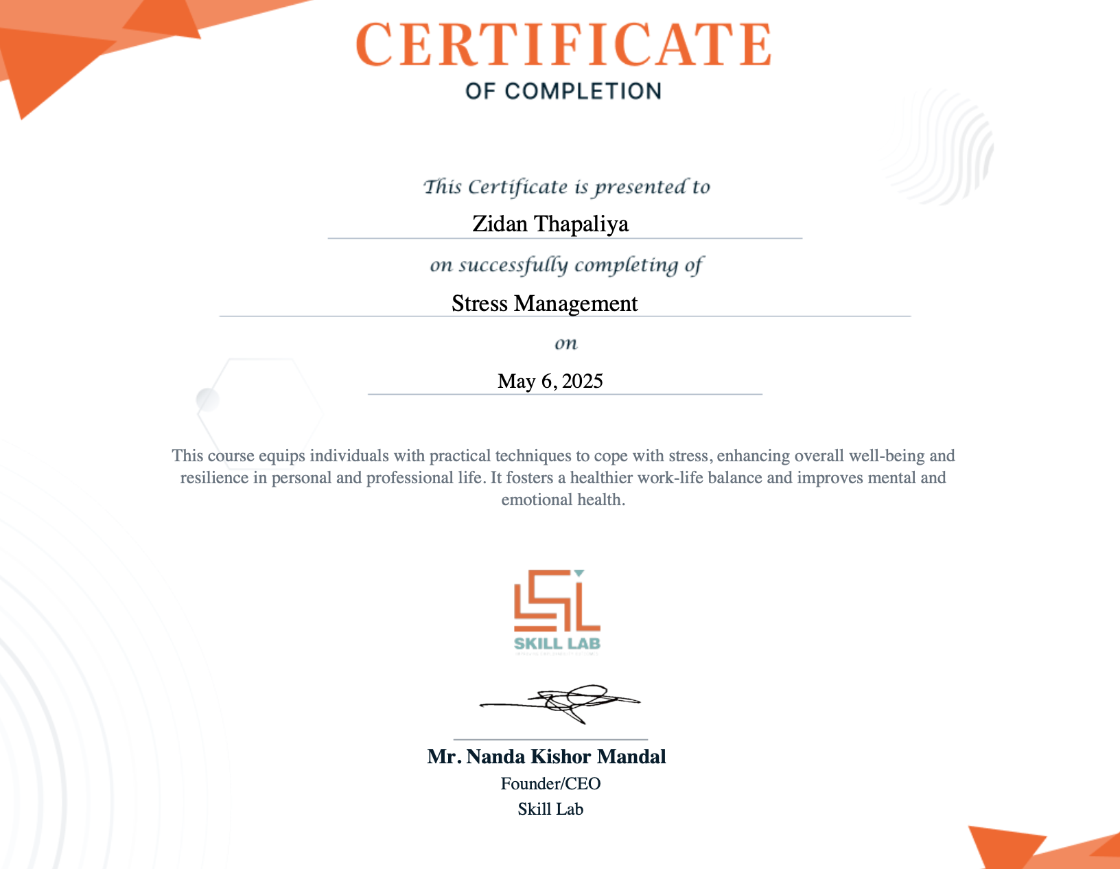 Certificate 6